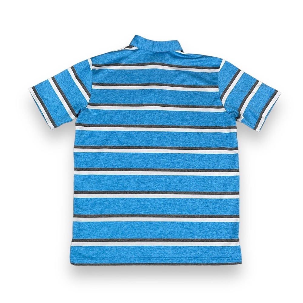 Callaway Polo Shirt Mens Medium Blue Gray Stripe Golf Opti Dri Short Sleeve EUC - Picture 8 of 15